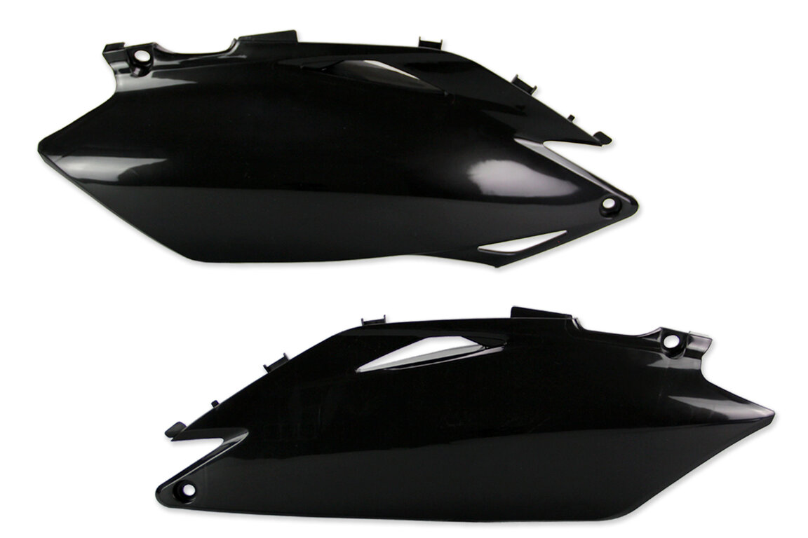 UFO Black Side Number Plates for Honda: CRF250R (2011-2013), CRF450R (2011-2012)