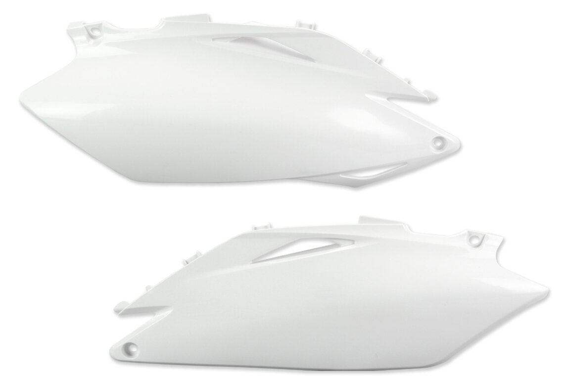 Polisport White Side Number Plates for Honda: CRF250R (2011-2013), CRF450R (2011-2012)