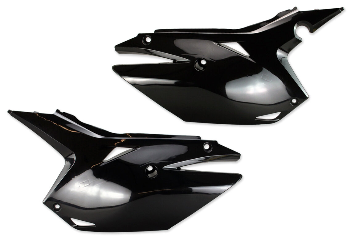 Polisport Black V2 Restyled Side Number Plates for Honda: CRF250R (2014-2017), CRF450R (2013-2016)