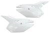 White Complete Plastic Kit With Lower Forks Honda: CRF250R [DeCal Works Restyled Side Plate Plastic] (2014-17) / CRF250R [Stock Shape Side Plate Plastic] (2014-17) / CRF450R [Stock Shape Side Plate Plastic] (2013-16) / CRF450R [DeCal Works Restyled Side Plate Plastic] (2013-16)