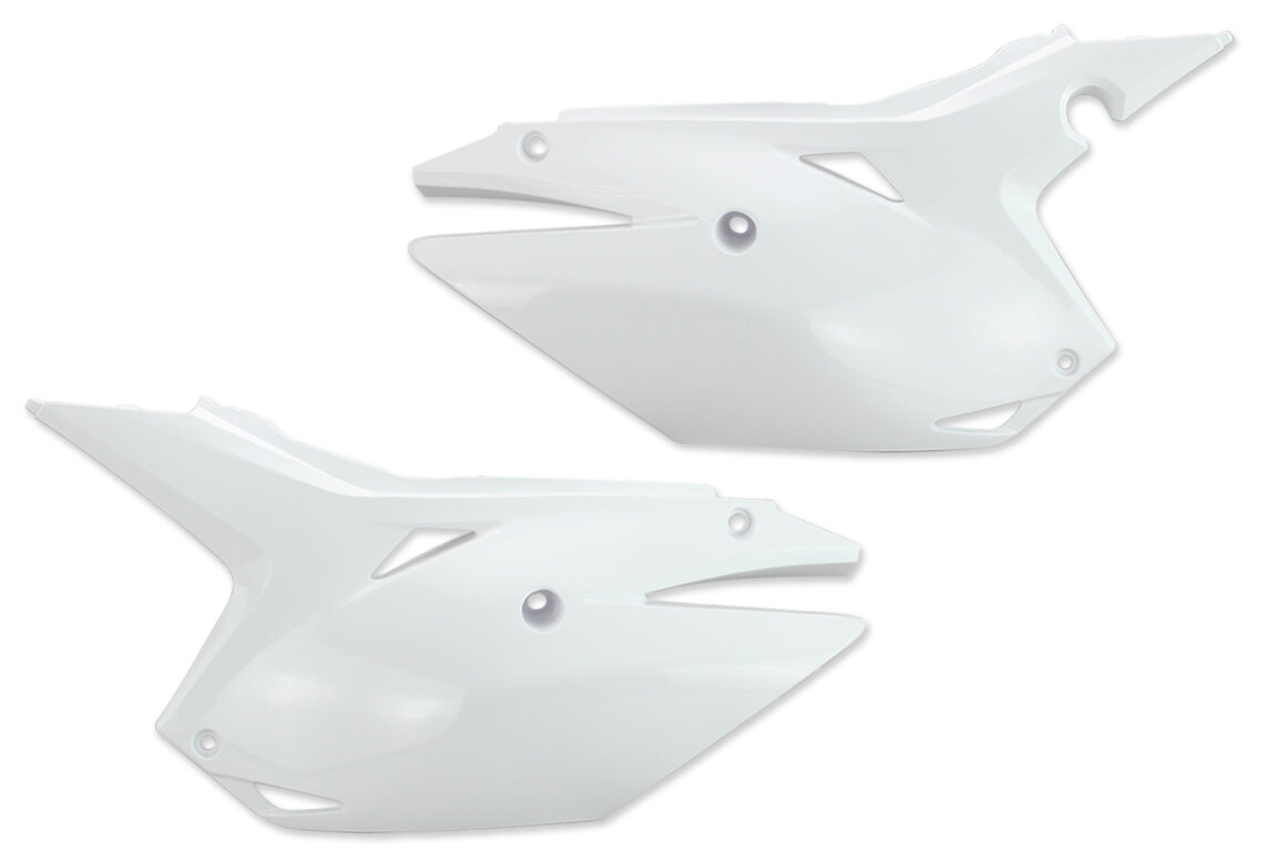 Polisport White V2 Restyled Side Number Plates for Honda: CRF250R (2014-2017), CRF450R (2013-2016)