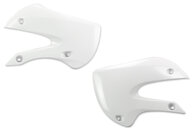 UFO White Radiator Shroud Set for Kawasaki: KLX110 (2001-2009), KX65 (2000-2026), Suzuki: RM65 (2003-2007)