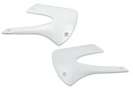 UFO White Radiator Shroud Set for Kawasaki: KX100 (2001-2013), KX85 (2001-2013)