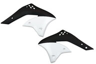UFO Black / White Radiator Shroud Set for Kawasaki: KX450F (2006-2008)