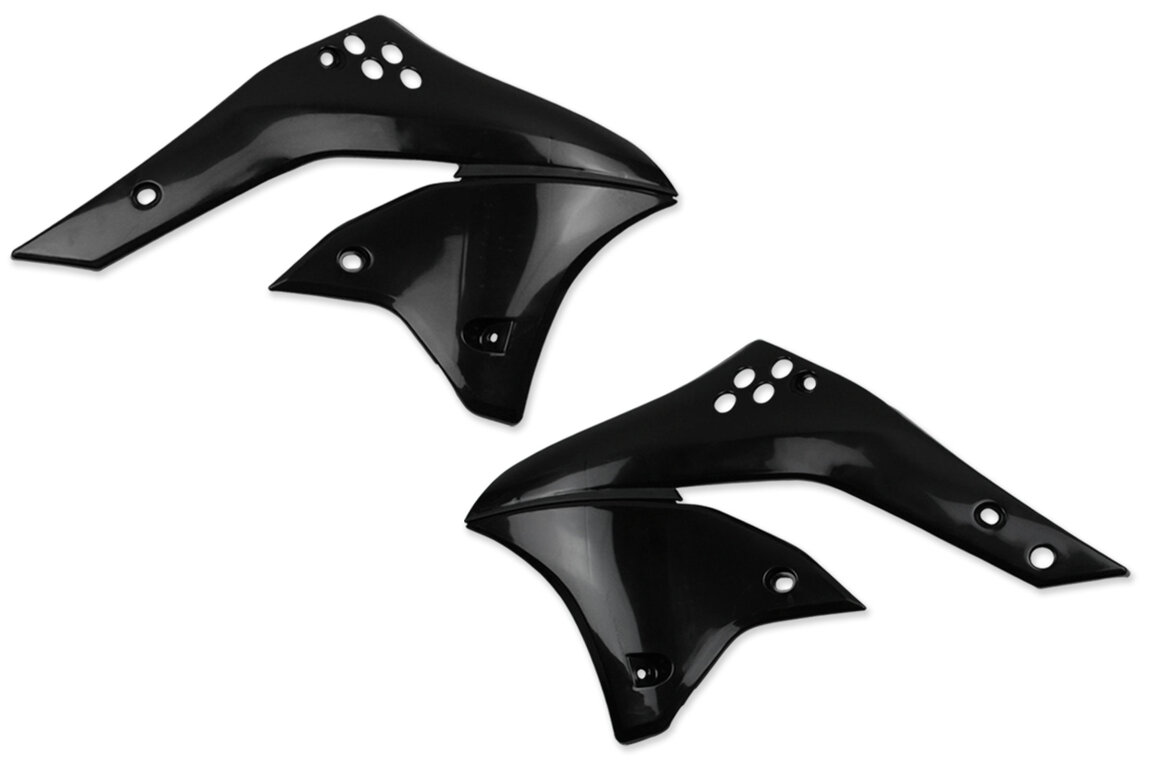 UFO Black Radiator Shroud Set for Kawasaki: KX250F (2006-2008)
