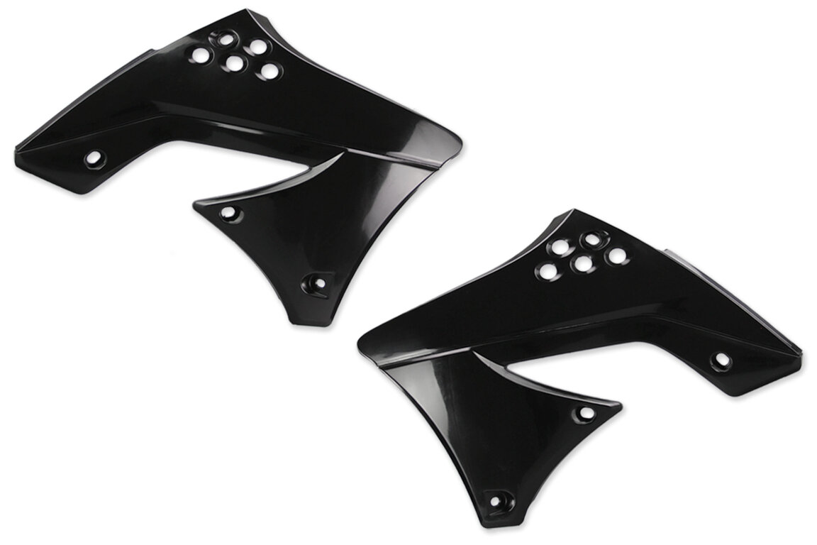 UFO Black Radiator Shroud Set for Kawasaki: KX250F (2009-2012)