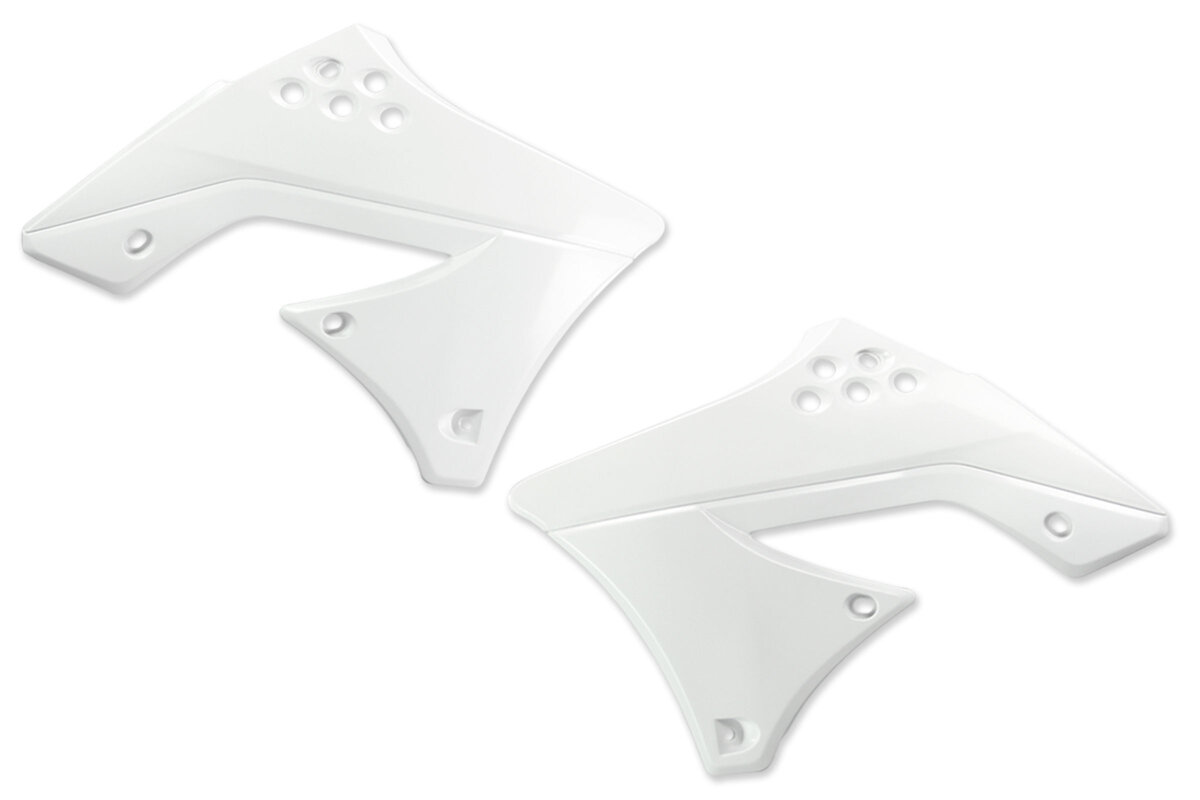 Polisport White Radiator Shroud Set Kawasaki: KX250F (2009-2012)