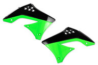 Polisport Black / Green Radiator Shroud Set for Kawasaki: KX450F (2009-2011)