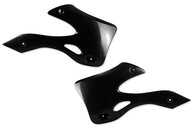 UFO Black Radiator Shroud Set for Kawasaki: KX125 (1999-2002), KX250 (1999-2002)