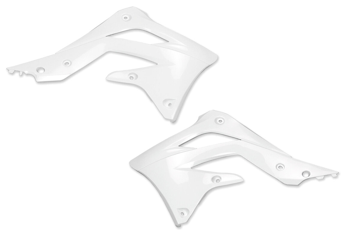 UFO White Radiator Shroud Set for Kawasaki: KX450F (2012-2015)