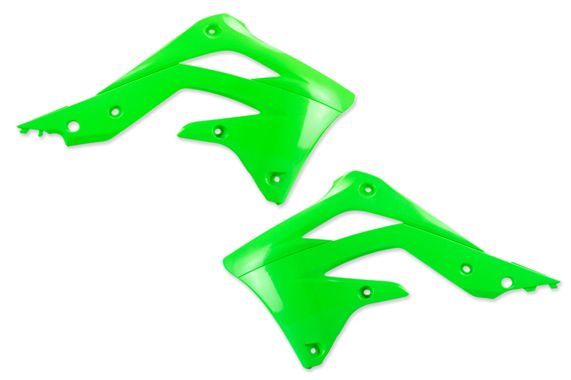 UFO Green Radiator Shroud Set for Kawasaki: KX450F (2012-2015)