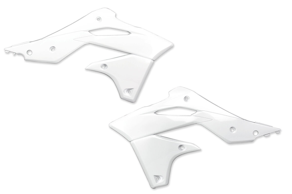 Polisport White Radiator Shroud Set for Kawasaki: KX250F (2013-2016)
