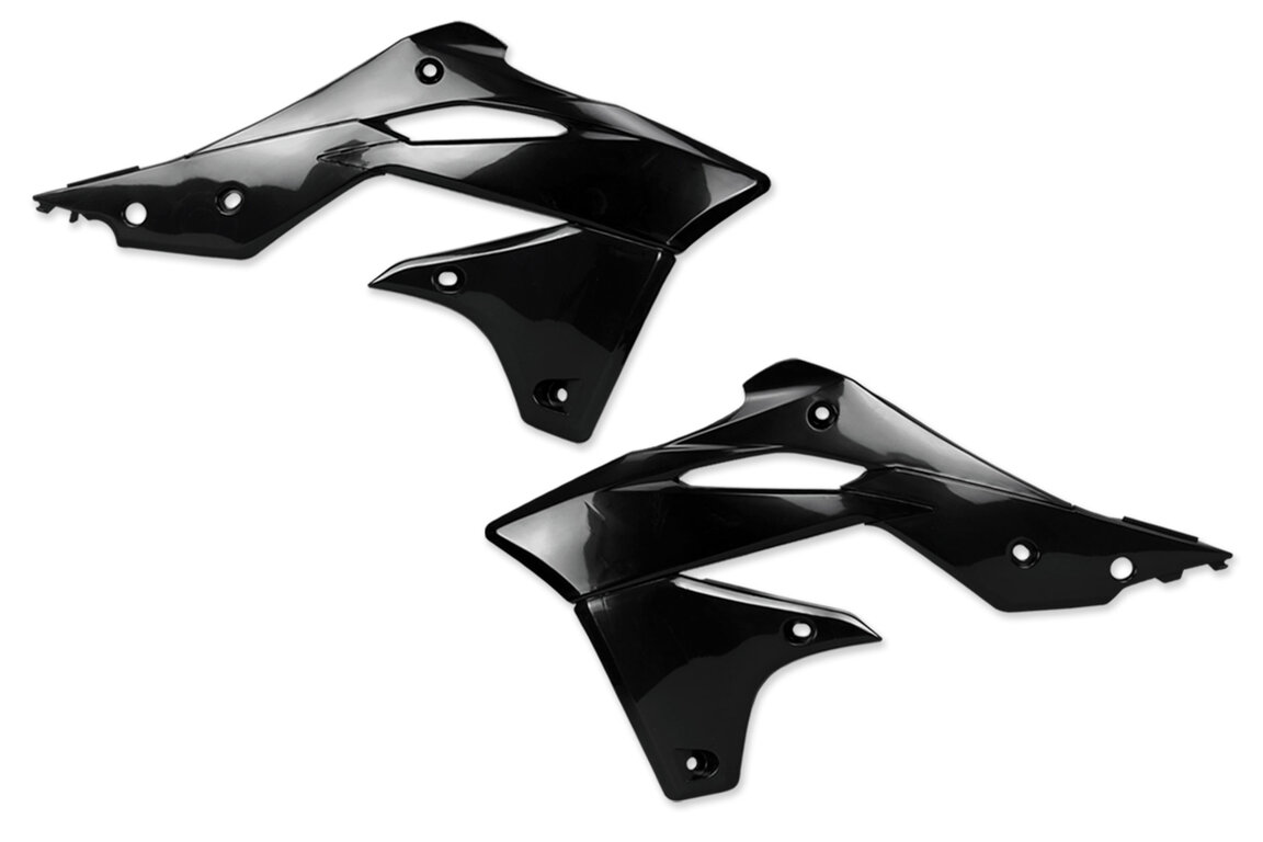 UFO Black Radiator Shroud Set for Kawasaki: KX250F (2013-2016)