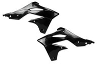 UFO Black Radiator Shroud Set for Kawasaki: KX250F (2013-2016)