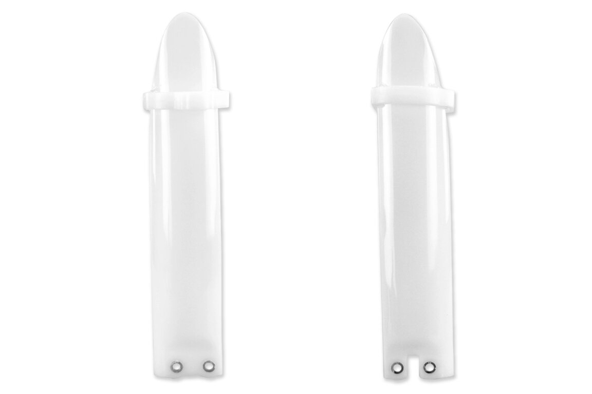 UFO White / Neutral Lower Fork Guards for Kawasaki: KX100 (1998-2013), KX85 (2001-2013)