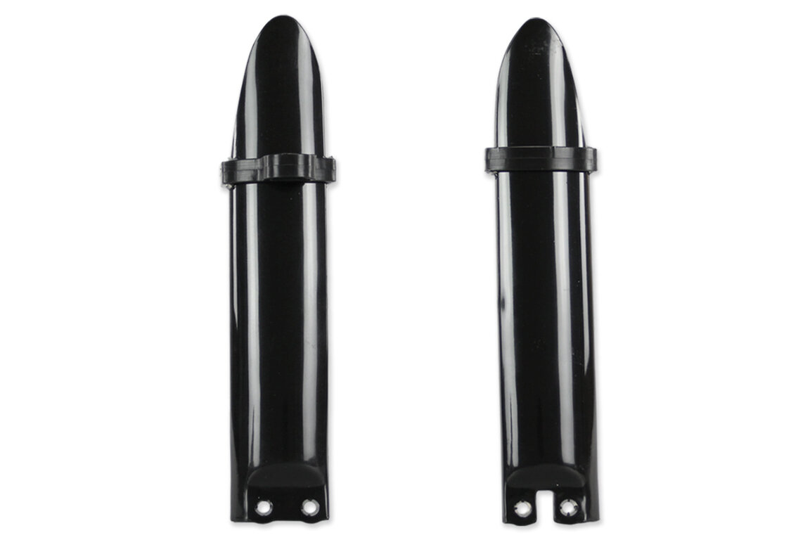 UFO Black Lower Fork Guards for Kawasaki: KX100 (1998-2013), KX85 (2001-2013)