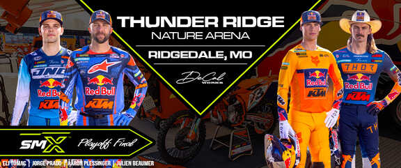 Watch AMA SuperMotocross Playoff Final at Thunder Ridge Nature Park inside Ridgedale, MO