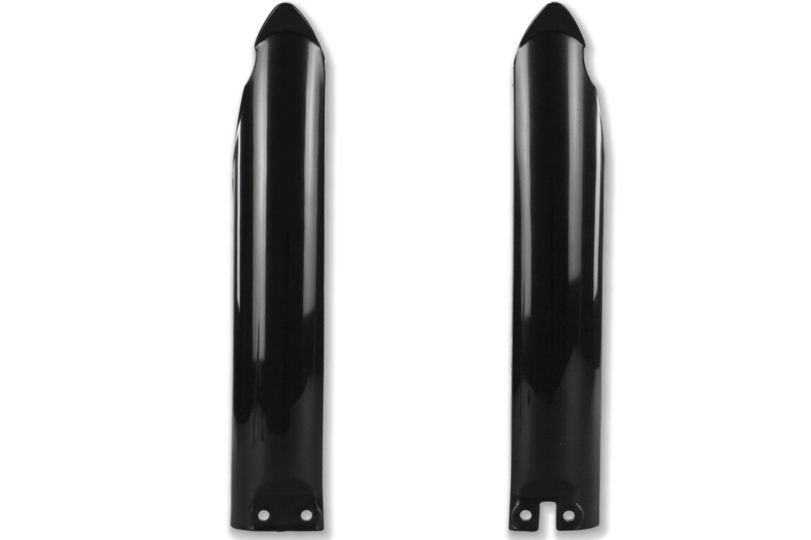 UFO Black Lower Fork Guards for Kawasaki: KX125 (1994-2003), KX250 (1994-2003), KX500 (1992-2004)