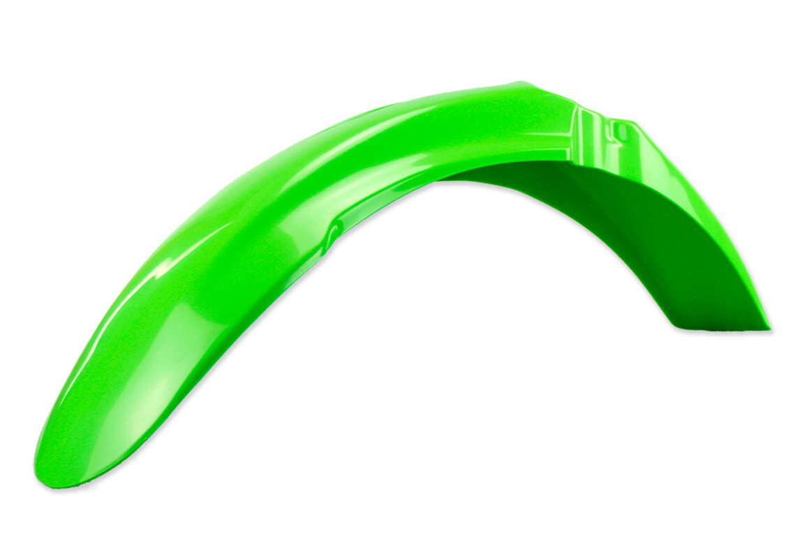 UFO Green Front Fender for Kawasaki: KX125 (2003-2007), KX250 (2003-2007), KX250F (2004-2008), KX450F (2006-2008)