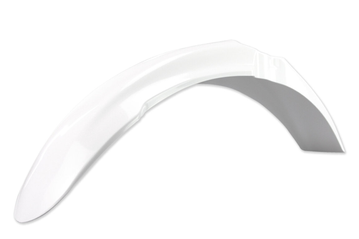 UFO White Front Fender for Kawasaki: KX125 (2003-2007), KX250 (2003-2007), KX250F (2004-2008), KX450F (2006-2008)
