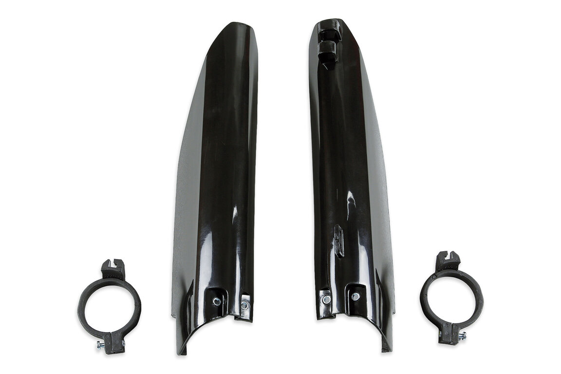 UFO Black Lower Fork Guards for Suzuki: RM125 (2001-2003), RM250 (2001-2003)