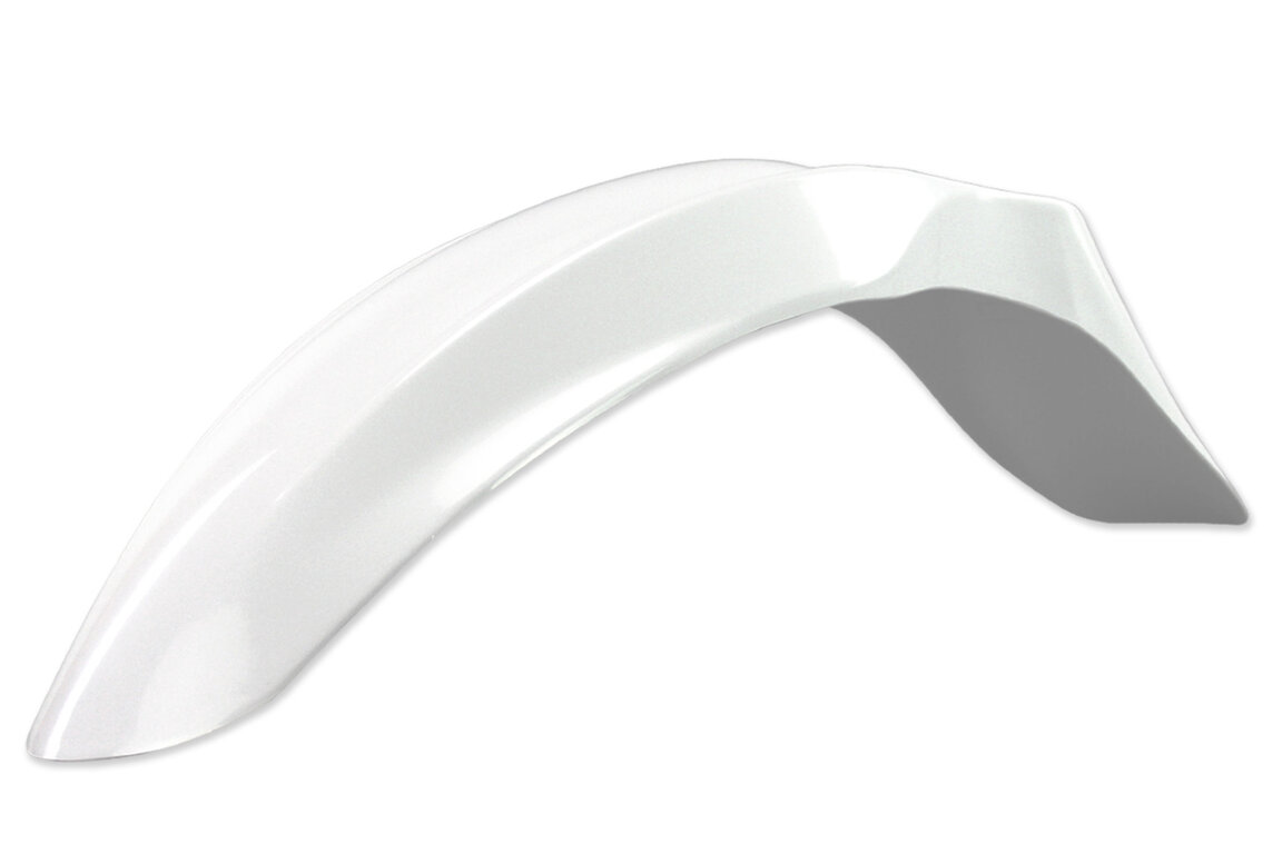 UFO White Front Fender for Kawasaki: KLX110 (2001-2009)
