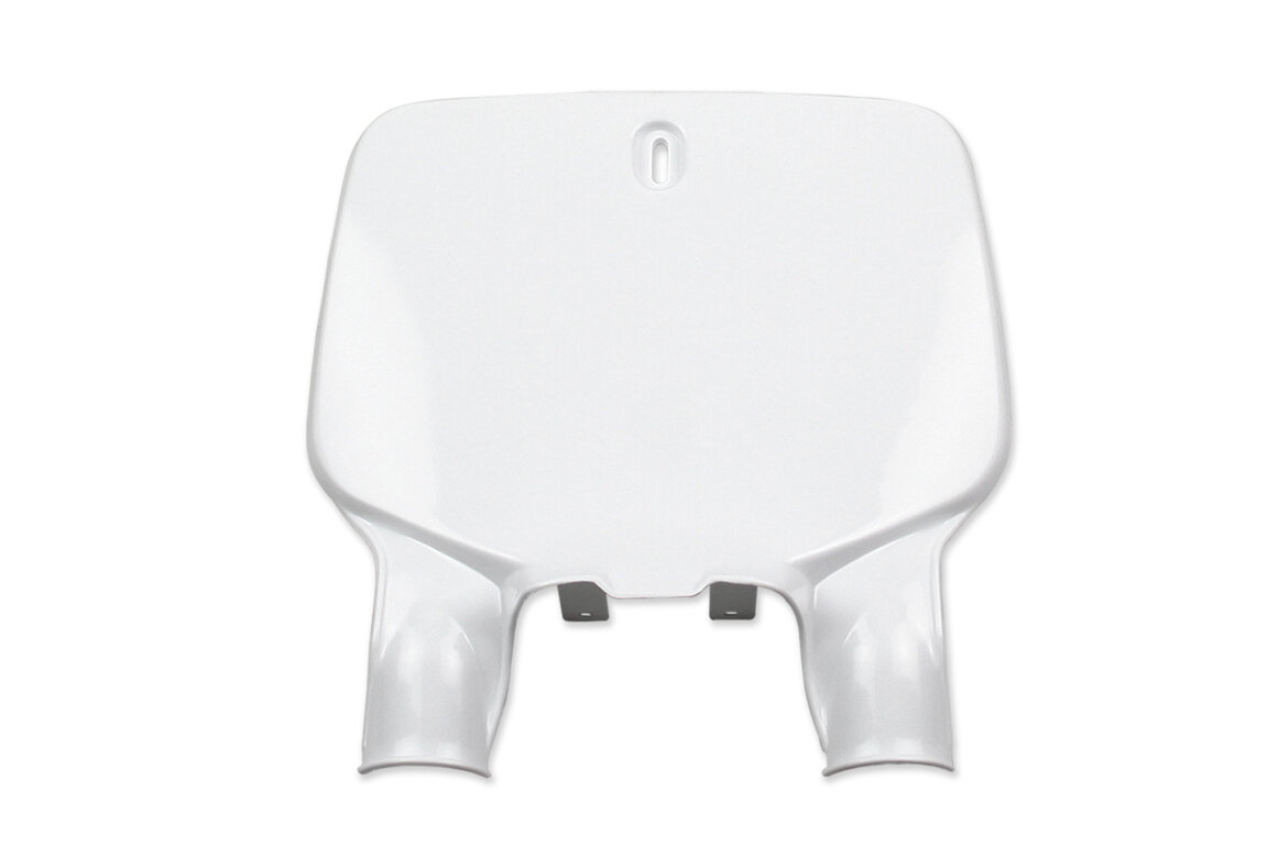 Polisport White Front Number Plate for Kawasaki: KX125 (1996-2002), KX250 (1996-2002)