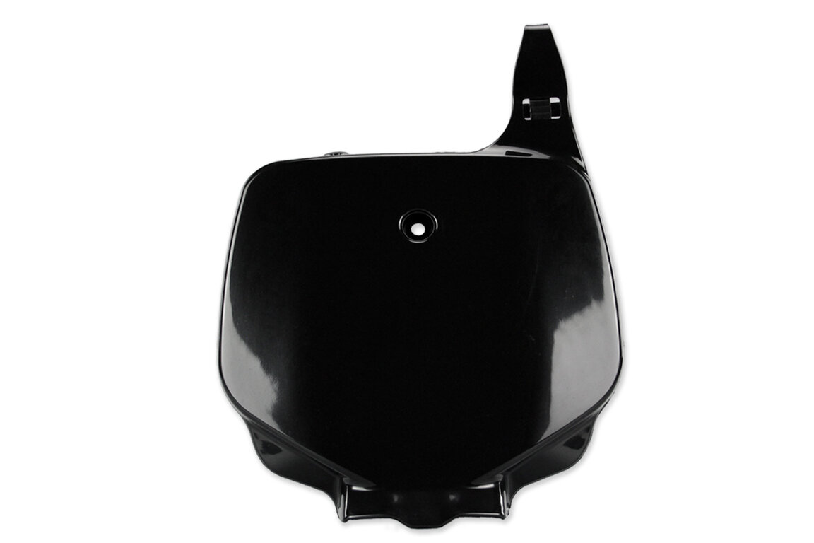 UFO Black Front Number Plate for Kawasaki: KX100 (1998-2013), KX80 (1998-2000), KX85 (2001-2013)