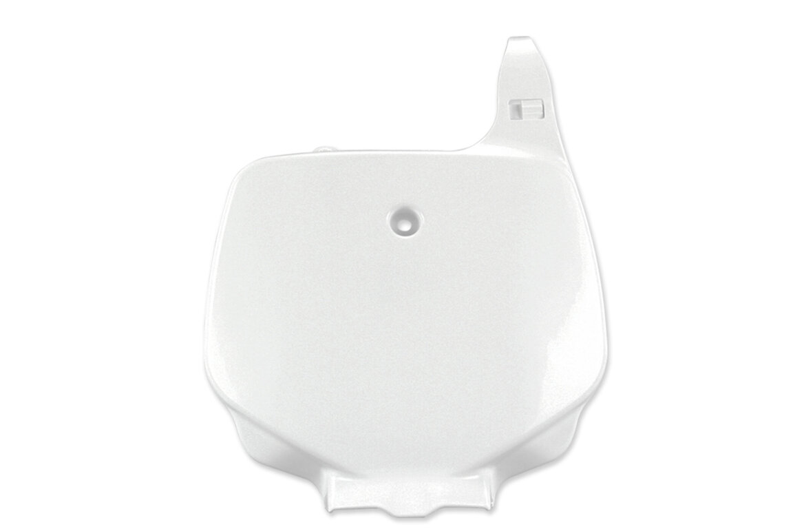 Polisport White Front Number Plate for Kawasaki: KX100 (1998-2013), KX80 (1998-2000), KX85 (2001-2013)