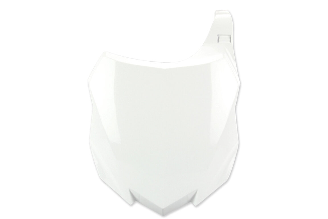 Polisport White Front Number Plate for Kawasaki: KX250F (2013-2016), KX450F (2013-2015)