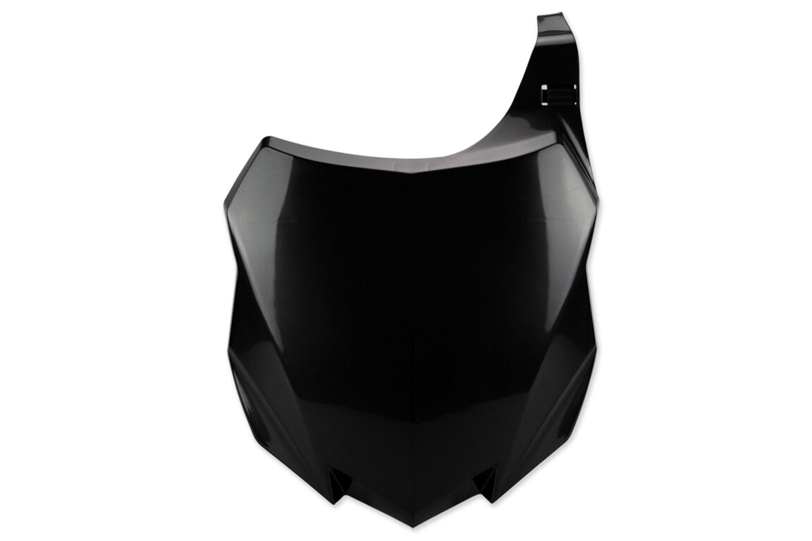 Polisport Black Front Number Plate for Kawasaki: KX250F (2013-2016), KX450F (2013-2015)