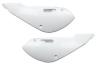 Polisport White Side Number Plates for Kawasaki: KLX110 (2001-2009), KX65 (2000-2026), Suzuki: RM65 (2003-2007)