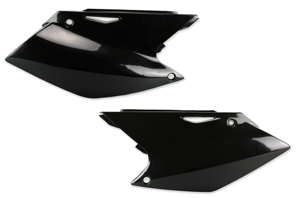 UFO Black Side Number Plates 04-06 KX250F, RMZ250