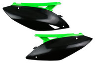Polisport Black / Green Side Number Plates for Kawasaki: KX250F (2009-2012), KX450F (2009-2011)
