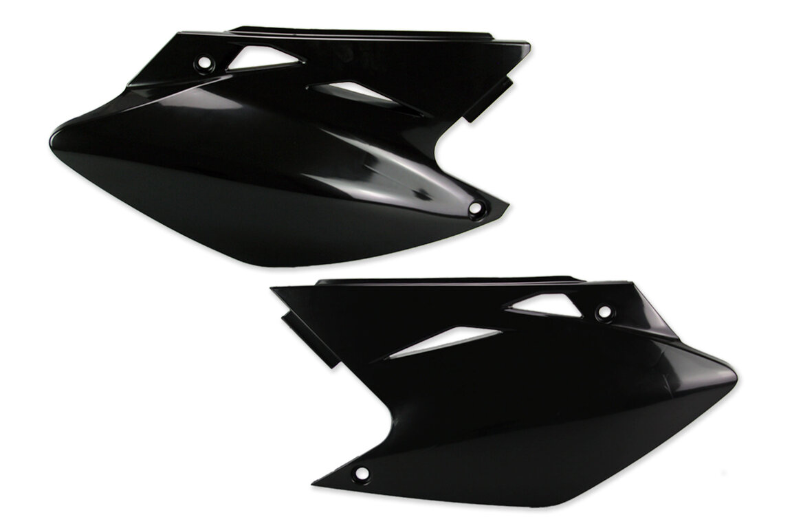 UFO Black Side Number Plates for Kawasaki: KX450F (2006-2008)