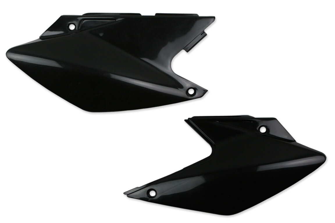 UFO Black Side Number Plates for Kawasaki: KLX450R (2008-2010)