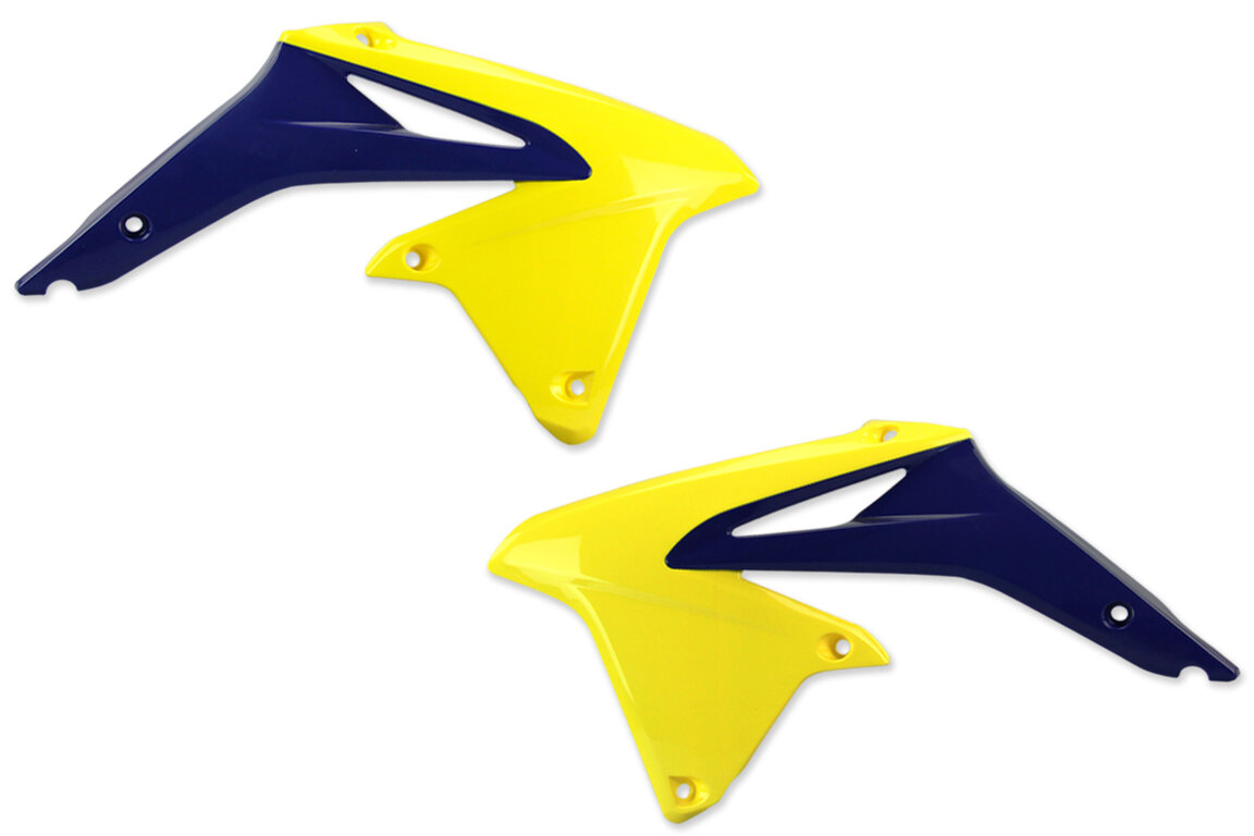 Polisport Yellow / Blue Radiator Shroud Set for Suzuki: RMZ450 (2008-2017)
