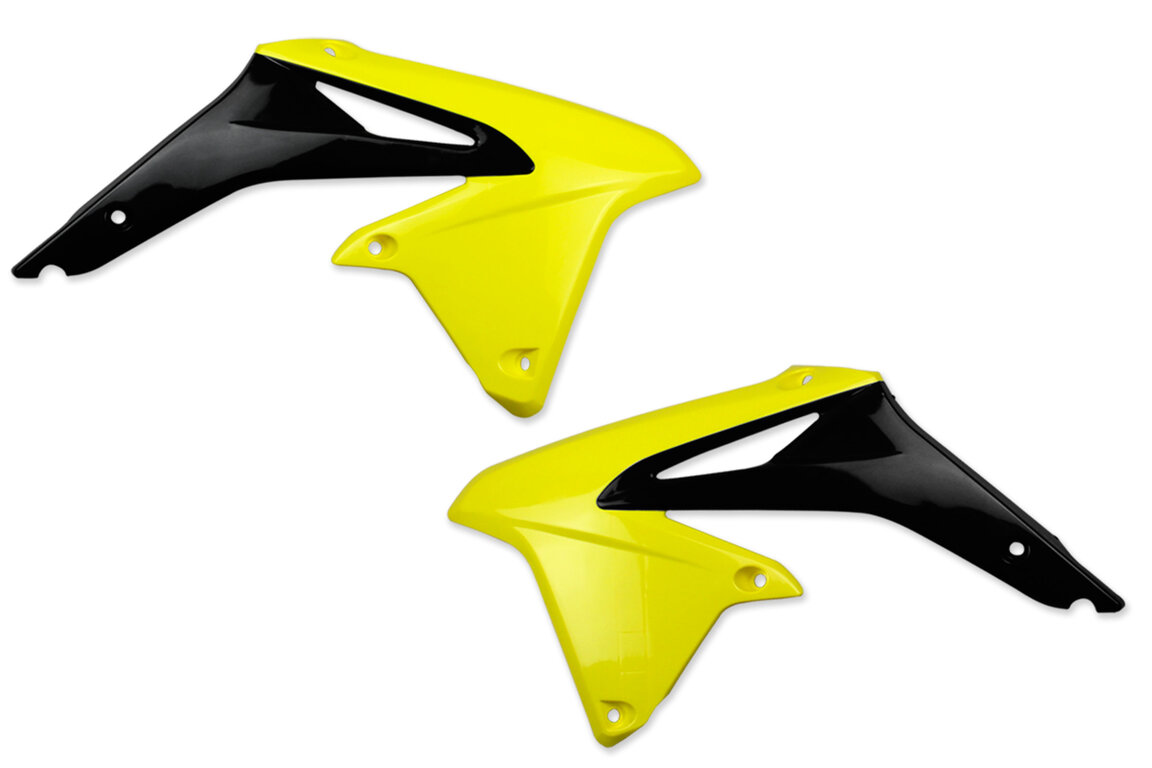 Polisport Yellow / Black Radiator Shroud Set for Suzuki: RMZ450 (2008-2017)