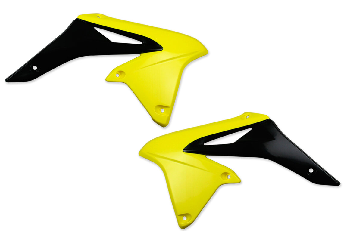 Polisport Yellow / Black Radiator Shroud Set for Suzuki: RMZ250 (2010-2018)