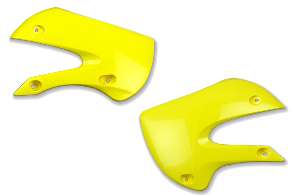UFO Yellow Radiator Shroud Set 00-26 KLX110, KX65, RM65