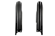 UFO Black Lower Fork Guards for Suzuki: RM125 (2007-2008), RM250 (2004-2008), RMZ250 (2007-2026), RMZ450 (2007-2026)