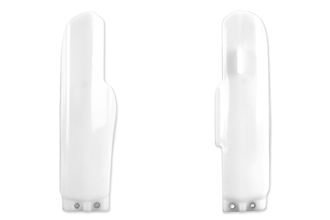 UFO White Lower Fork Guards for Suzuki: RM85 (2005-2026)
