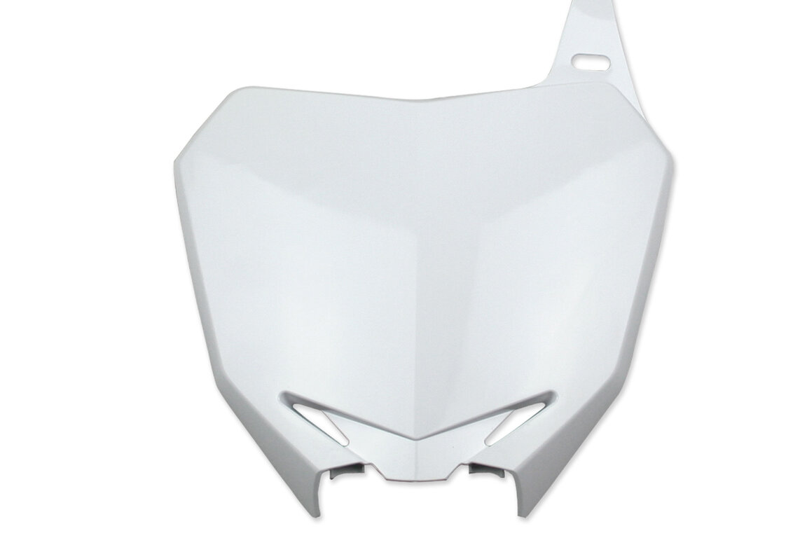 Polisport White Front Number Plate for Suzuki: RMZ250 (2010-2018), RMZ450 (2008-2017)