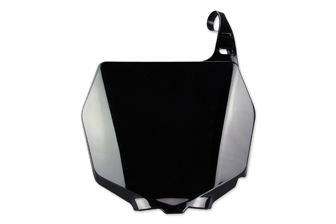 Polisport Black Front Number Plate for Suzuki: RM125 (2001-2008), RM250 (2001-2008), RMZ250 (2007-2009), RMZ450 (2005-2007)