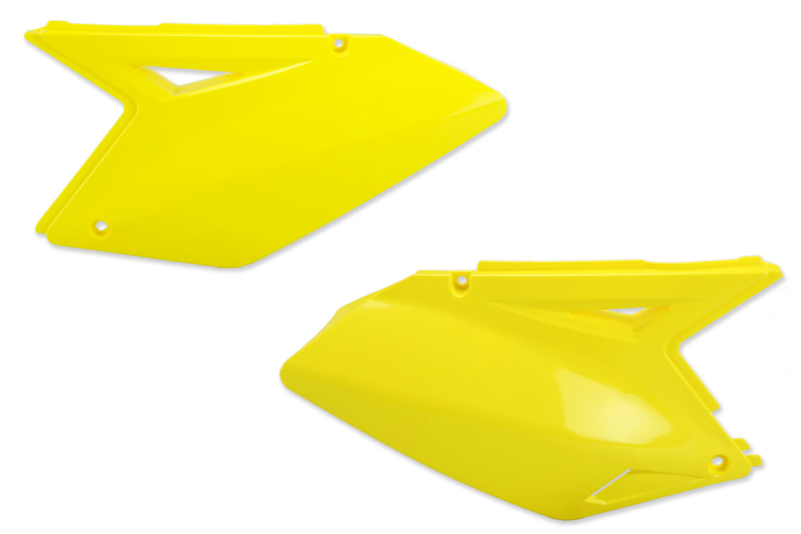 UFO Yellow Side Number Plates for Suzuki: RMZ250 (2007-2009)