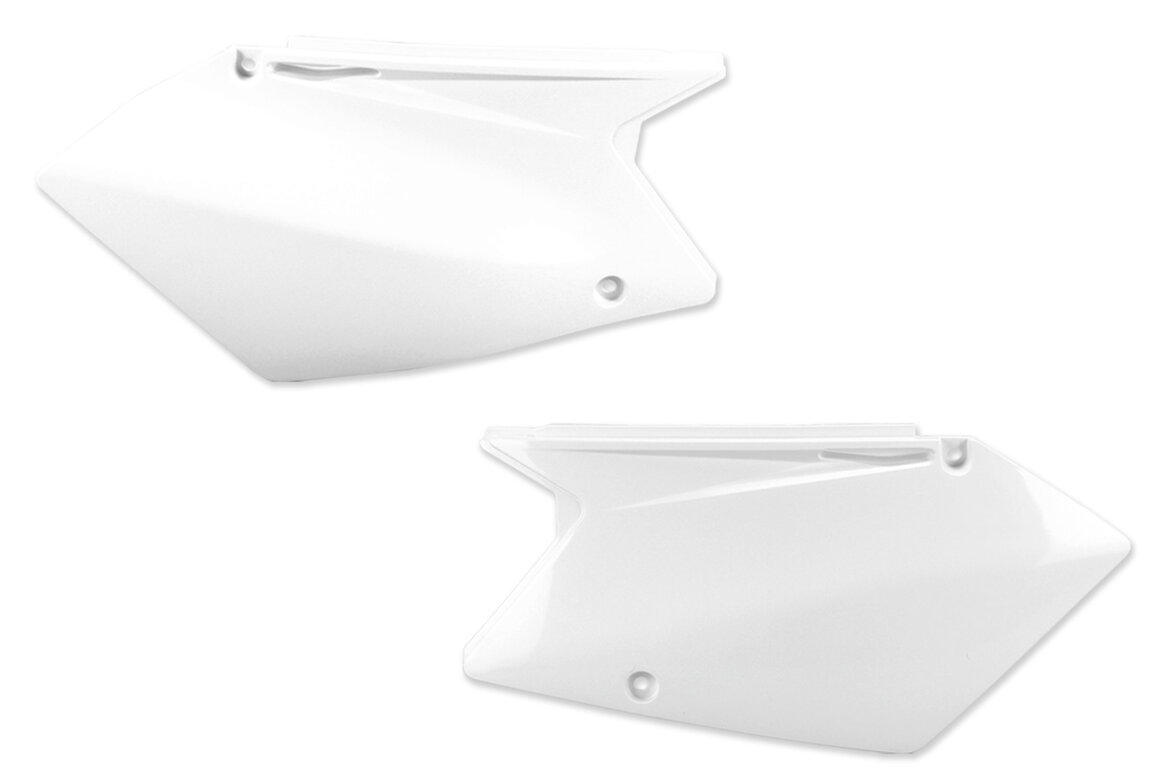 Polisport White Side Number Plates for Suzuki: RMZ450 (2005-2006)
