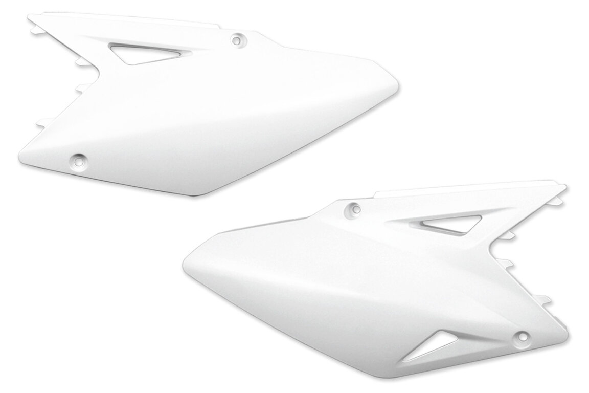 Polisport White Side Number Plates for Suzuki: RMZ450 (2008-2017)