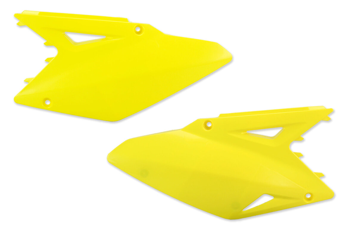 Polisport Yellow Side Number Plates for Suzuki: RMZ450 (2008-2017)
