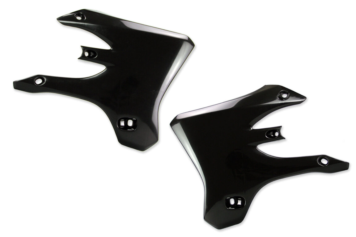 UFO Black Radiator Shroud Set for Yamaha: WR250F (2005-2006), WR450F (2005-2006), YZ250F (2003-2005), YZ450F (2003-2005)