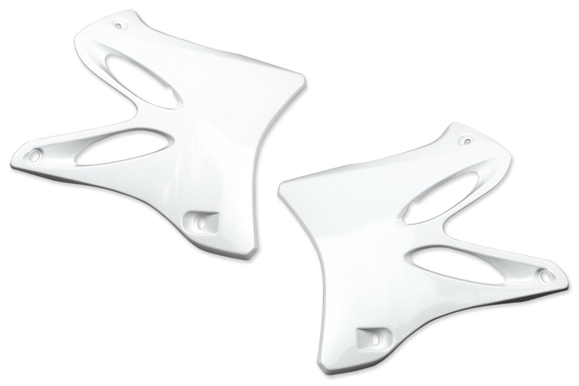 Polisport White Radiator Shroud Set for Yamaha: YZ125 (2002-2014), YZ250 (2002-2014)